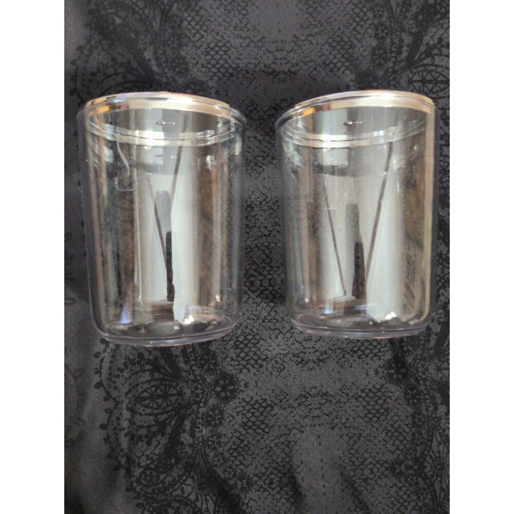 Acrylic Storage Jar W/ Lid Cotton Balls Q-Tips Makeup Bathroom New Classy Bath